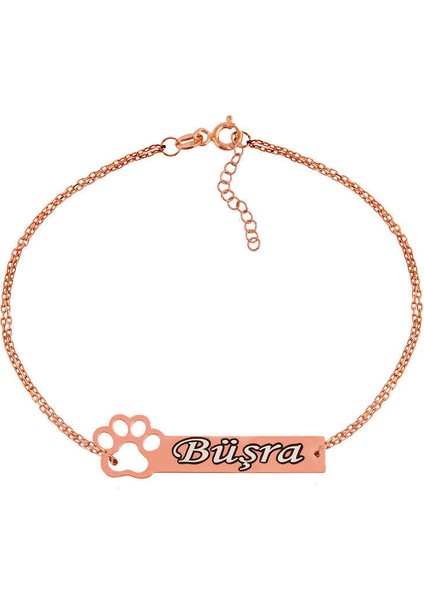 Gümüş Rose Kişiye Özel İsimli Bayan Bileklik