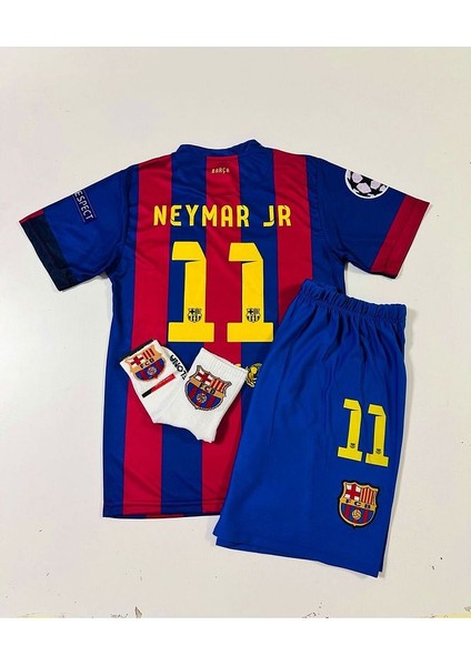 F.c B.a.r.c.e.l.o.n.a 2015 Şampiyonlar Ligi Finali Neymar Jr. Nostalji Çocuk Forması (Armalı Set)