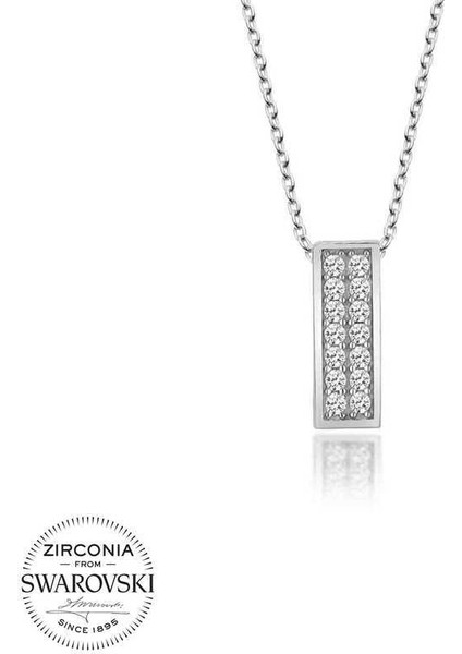 Swarovski Taşlı Gümüş Sırataş Bayan Kolye