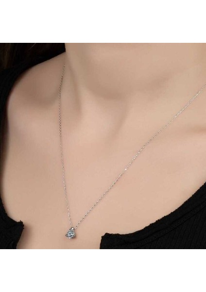 Swarovski Taşlı Gümüş Tektaş Bayan Kolye fiyatları