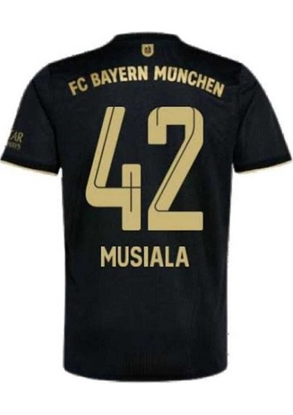 Bayern/münih 2021/22 Sezonu Jamal Musiala Deplasman Forması (Siyahgold)