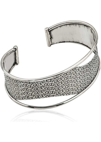 Gümüş Eskitme Desenli Bayan Bilezik fiyatları