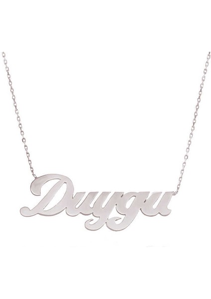 Gümüş Kişiye Özel İsimli Bayan Kolye