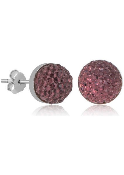 Gümüş Kristal Çivili Kadın Küpe