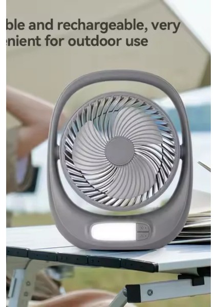 Auhma AUFN01 7 Inç Şarjlı Masaüstü Vantilatör LED Işıklı Sessiz 3 Kademeli