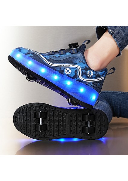 Çocuk Kız Öğrenci Paten Için Spor Ayakkabı LED Parlayan Paten (Yurt Dışından) modelleri