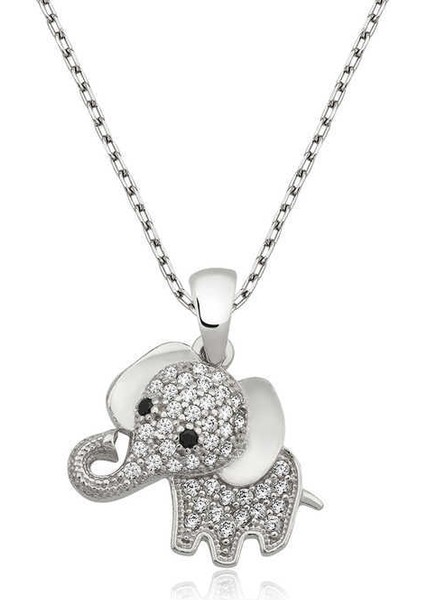 Gümüş Fil Bayan Kolye