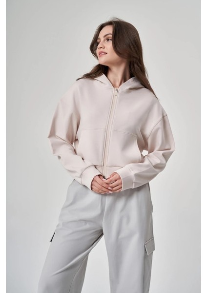Kadın Fermuarlı Kum Rengi Sweatshirt 1529109-KUM fiyatları