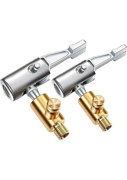 2 Adet Hava Mandrenli Lastik Şişirme Aleti, Hava Tahliye Vanalı Metal Kilitli Lastik Hava Mandrenli, 8mm Standart Lastik Vana Dişi (Yurt Dışından)