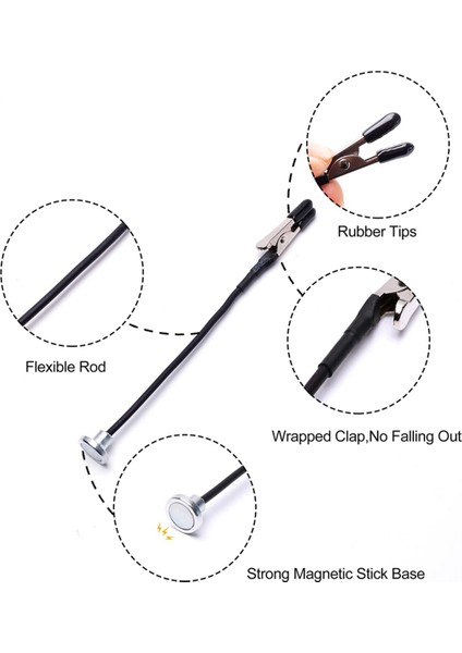 Model Boyama Standı Taban Tutucu ve 12 Adet Manyetik Bükülebilir Timsah Klips Çubukları Seti Airbrush Için Modelleme Araçları (Yurt Dışından)