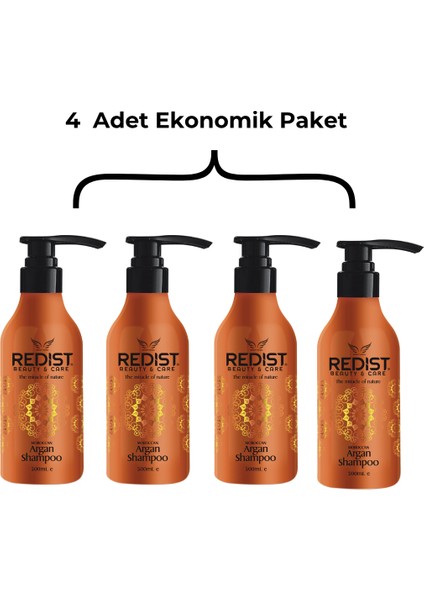4 Adet Ekonomik Paket Arganlı Mucizevi Saç Bakım Şampuan 500 ML