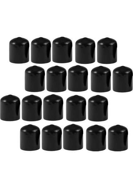 20 Adet Kauçuk Uç Kapakları 19MM Id Pvc Yuvarlak Boru Cıvata Kapağı Kapağı Vida Dişi Koruyucuları Siyah (Yurt Dışından)