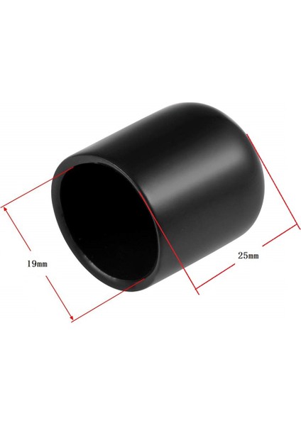 20 Adet Kauçuk Uç Kapakları 19MM Id Pvc Yuvarlak Boru Cıvata Kapağı Kapağı Vida Dişi Koruyucuları Siyah (Yurt Dışından)