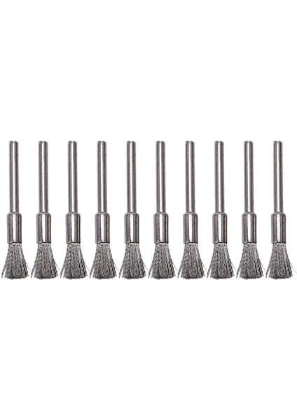 10 Adet Paslanmaz Çelik 1/4 Inç (6 Mm) Kalem Tel Fırça #532 1/8 Inç (3 Mm) Saplı Dremel ve Uyumlu Döner Alet Için (Yurt Dışından)
