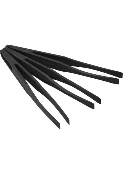 115MM Uzun Düz Uçlu Siyah Plastik Anti-Statik Cımbız 3 Adet (Yurt Dışından)