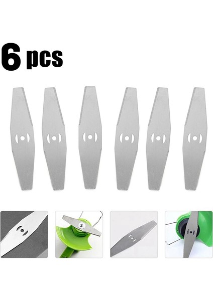 6 Adet Metal Çim Biçme Bıçağı Ip Biçme Makinesi Başlığı Yedek Aksesuarları Testere Bıçakları Çim Biçme Makinesi Bağlantı Parçaları (Yurt Dışından) fiyatları