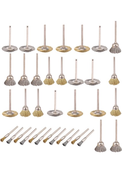 36 Adet Bakır Tel Parlatma Tekerlek Fırçası Tamburu Dremel Döner Alet Için Tam Set Sıcak (Yurt Dışından)