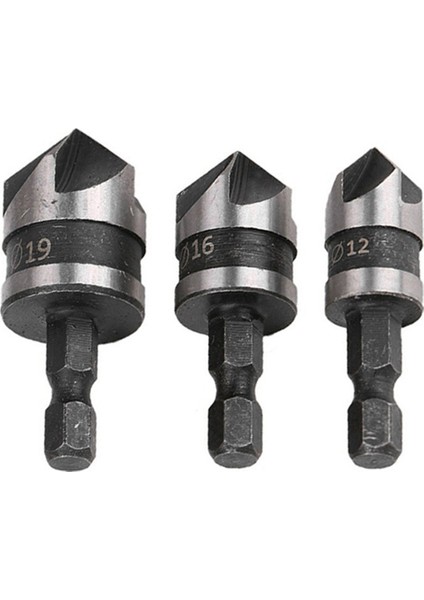 Iki Set x 3 Adet [12/16/19MM] Altıgen Saplı Beş Kenarlı Pah Kırma Aletleri 90 Derece Delik Açıcı Ahşap Için Pah Kırma Aleti (Yurt Dışından) fırsatları