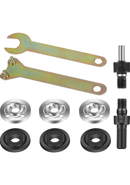 Matkap Açı Taşlama Adaptörü, 6MM/10MM Arbor Mandrel Adaptörü Flanş Somunu Parça Seti ve 2 Anahtar Anahtarı (Yurt Dışından)