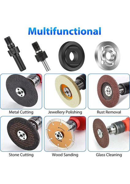 Matkap Açı Taşlama Adaptörü, 6MM/10MM Arbor Mandrel Adaptörü Flanş Somunu Parça Seti ve 2 Anahtar Anahtarı (Yurt Dışından)