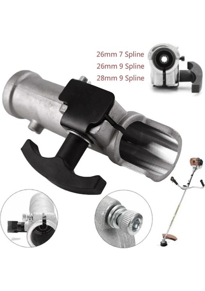 Mil Bağlantı Bağlantı Kelepçesi, Çim Biçme Makinesi Çalı Sulama Çit Kesme Makinesi Çalı Kesici Aksesuarları 28MM 9 Spline (Yurt Dışından) modelleri