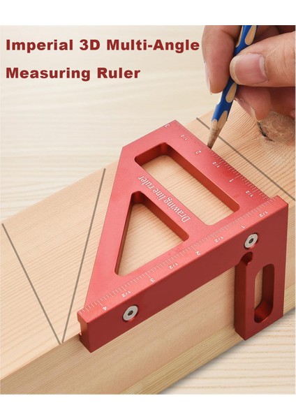Çok Açı Ölçüm Cetveli, 45/90 Derece Alüminyum Alaşımlı Ağaç Işleme Kare Açı Ölçer, Gönye Üçgen Cetvel-Kırmızı (Yurt Dışından) modelleri