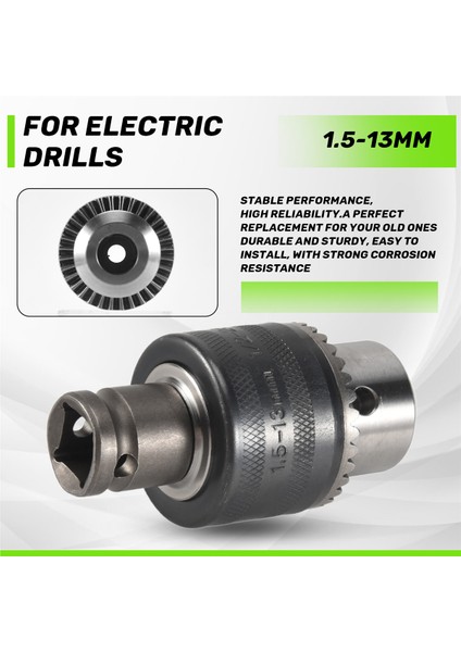 1,5-13 mm Matkap Ucu Matkap Adaptörü 1/2 Inç Elektrikli Matkaplar Için Darbeli Anahtara Dönüştürüldü (Yurt Dışından)