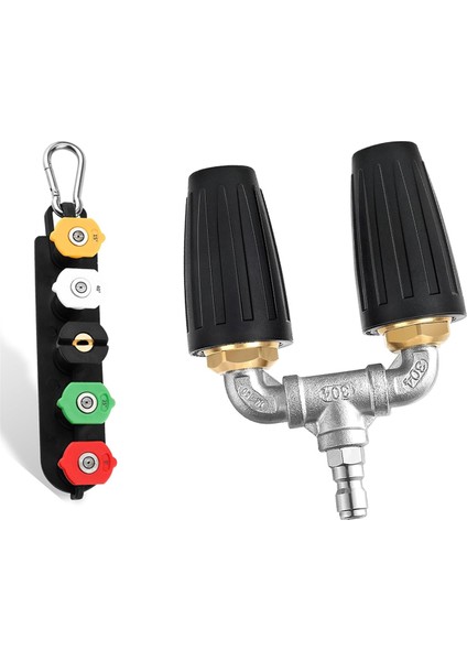 Çift Turbo Nozullu Basınçlı Yıkama Makinesi, 360° Dönen Çift Turbo, 4000 Psı, 4-6 Gpm Hızlı Bağlantılı (Yurt Dışından)