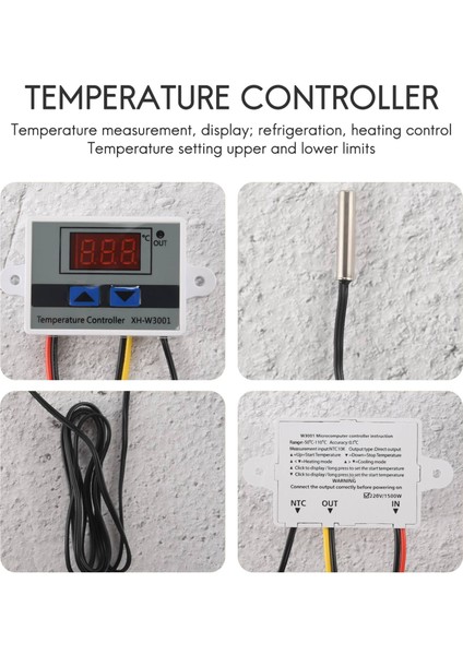 220V Dijital LED Sıcaklık Kontrol Cihazı 10A Termostat Kontrol Anahtarı Probu Yeni (Yurt Dışından)