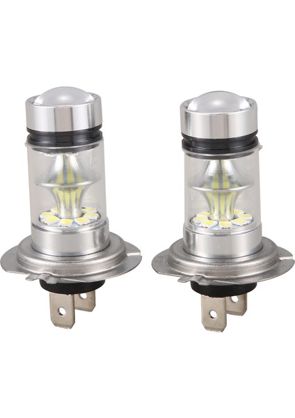 Çift Yüksek Güçlü LED H7 Ampul 100W 20LED Araç Sis Farı Lambası Farlar 6000K Beyaz (Yurt Dışından)