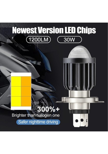 H4 LED Spot Küçük Ampul LED Motosiklet Modifiye Far Entegre Iki Renkli Far Aksesuarları (Yurt Dışından) modelleri