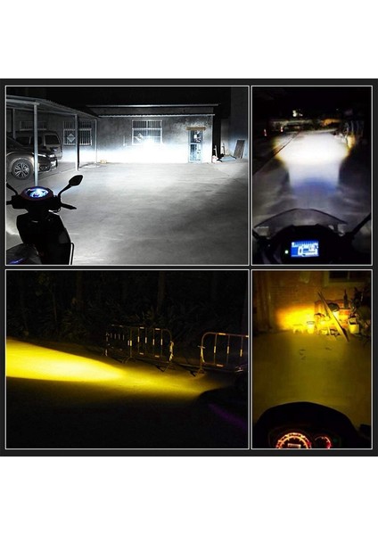 H4 LED Spot Küçük Ampul LED Motosiklet Modifiye Far Entegre Iki Renkli Far Aksesuarları (Yurt Dışından) indirimleri