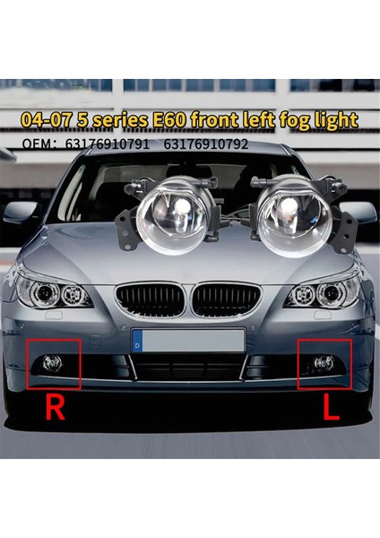 1 Çift Ön Tampon Sis Lambası Kapağı Ampul Olmadan Bmw 5 Serisi E60 325I 525I 2003-2008 63176910791 63176910792 (Yurt Dışından) fiyatları