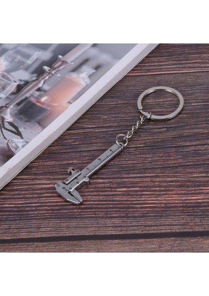 Gümüş Simülasyon Vernier Kumpas Model Cetvel Slayt Anahtarlık (Yurt Dışından)