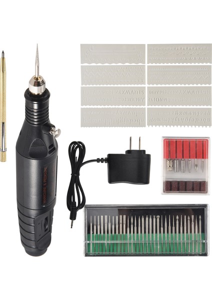 Elektrikli Gravür Kalemi, Metal Cam Taşlar Seramik Plastik Ahşap Takı Için Gravür Alet Seti Parlatma Başlığı, Çizici Aşındırıcı ve Şablonlar Abd Fişi (Yurt Dışından) fiyatları