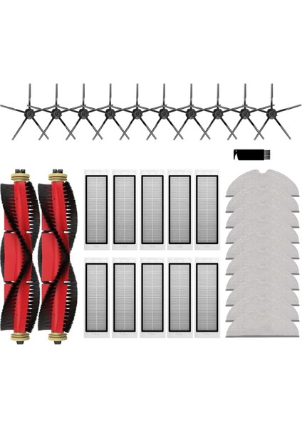 Roborock S5 / S5 Max / S6 / S6 Maxv / S6 Pure / E4 / E5 / S51 / S52 / S55 Silindir Yan Fırça Filtre Paspas Aksesuarları (Yurt Dışından)