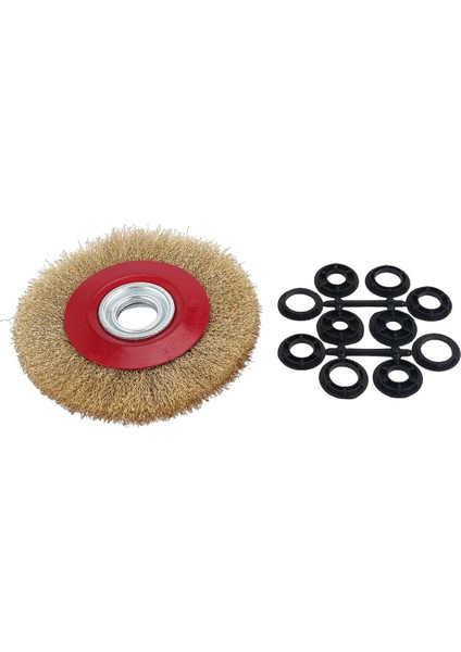 1 Adet 8 Inç 200MM Çelik Düz Tel Tekerlek Fırçası ve 10 Adet Adaptör Halkası Tezgah Taşlama Makinesi Cilası Için (Yurt Dışından) fiyatları