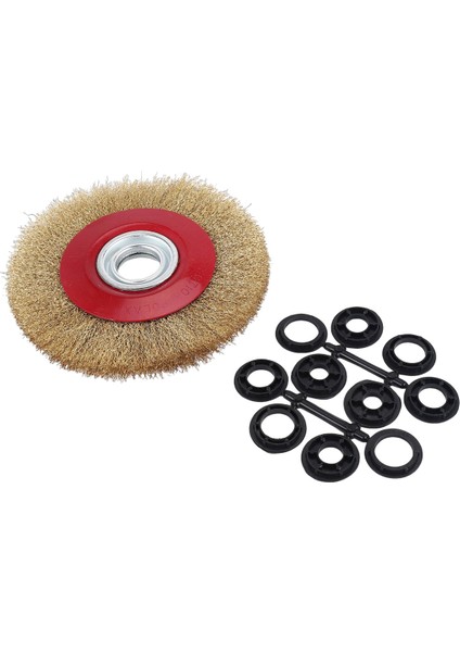 1 Adet 8 Inç 200MM Çelik Düz Tel Tekerlek Fırçası ve 10 Adet Adaptör Halkası Tezgah Taşlama Makinesi Cilası Için (Yurt Dışından) modelleri