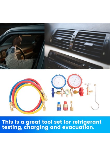 Soğutucu Manifold Ölçer Seti R12 R22 R404A Için Hortum ve Kancalı Klima Aletleri (Yurt Dışından) modelleri
