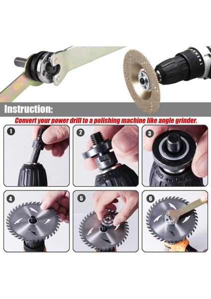 Matkap Açı Taşlama Adaptörü Flanş Somun Parça Seti, 3 Set Yedek Taşlama Flanş Somunları ve Anahtar Dönüşüm Aracı (Yurt Dışından) modelleri