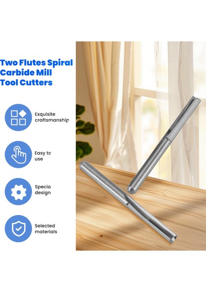 5 Adet Iki Flüt Spiral Karbür Freze Takım Kesiciler Cnc Yönlendirici Için, Sıkıştırma Ahşap Uç Freze Kesici Uçları, 3.175X17MM (Yurt Dışından)