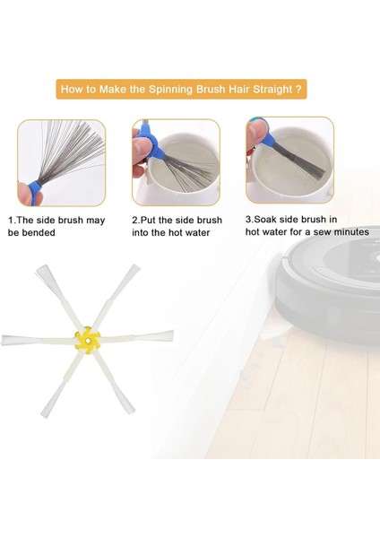 Irobot Roomba 600/700/500 Için 6 Köşe Yan Fırça Aksesuarları, Yan Fırça Aksesuarları Yedek Parçaları (Yurt Dışından) indirimleri