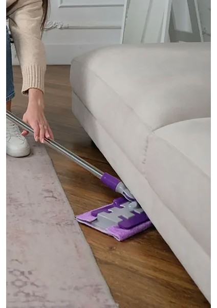 Pratik Mikrofiber Sihirli Mop Paspas, Mandallı Başlık ile Kolay Kullanım