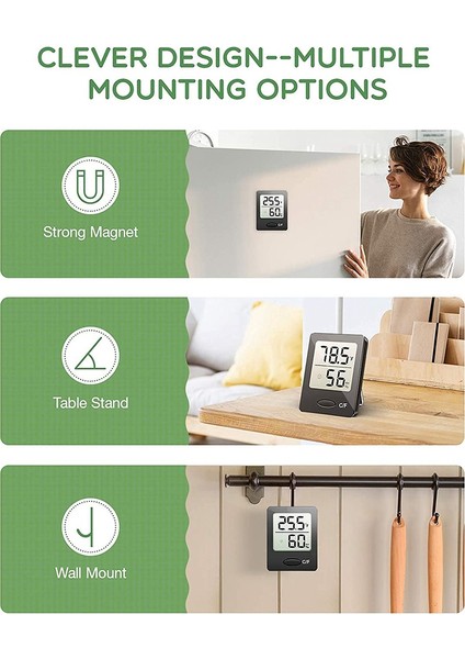 Nem Ölçer, Oda Termometresi Higrometre, Hava Konfor Göstergeli Mini Boy Iç Mekan Termometresi, Siyah, 1 Paket (Yurt Dışından) indirimleri