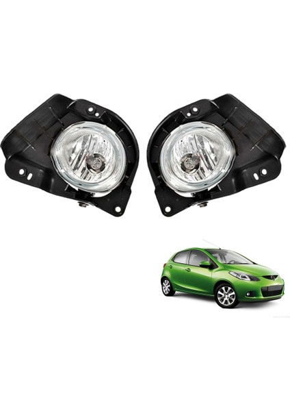 2 Adet Araba Ön Tampon Sol Sağ Sis Farı Montajı Mazda 2 Demio 2007-2010 Hatchback Için Ampullü Sis Farı (Yurt Dışından)