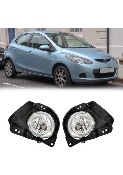 2 Adet Araba Ön Tampon Sol Sağ Sis Farı Montajı Mazda 2 Demio 2007-2010 Hatchback Için Ampullü Sis Farı (Yurt Dışından)
