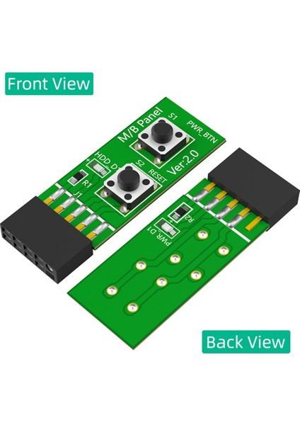 Masaüstü Pc Anakartı Için 2x5 Pin Sıfırlama/güç Açma/kapatma Anahtar Kartı Adaptörü (Yurt Dışından)