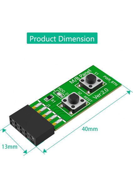 Masaüstü Pc Anakartı Için 2x5 Pin Sıfırlama/güç Açma/kapatma Anahtar Kartı Adaptörü (Yurt Dışından)