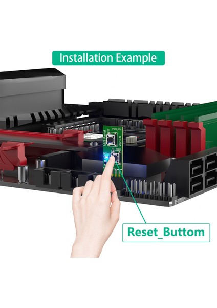 Masaüstü Pc Anakartı Için 2x5 Pin Sıfırlama/güç Açma/kapatma Anahtar Kartı Adaptörü (Yurt Dışından)