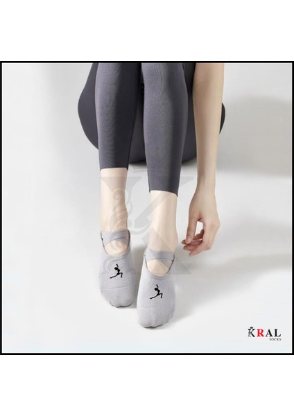 Figürlü Pilates Çorabı Yoga Abs Kaydırmaz Silikon Taban Dans Bale Fitness Spor Çorabı 2'li Set modelleri